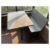 42 IN X 30 IN X 30 IN TABLE WITH ATTACHED BENCH SE
