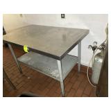 STAINLESS STEEL PREP TABLE, 48 IN X 30 IN X 33 IN