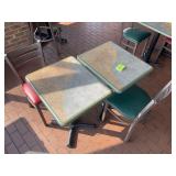 TWO 20 IN X 24 IN X 30 IN TABLES AND TWO METAL FRA