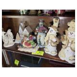 GROUP OF CHRISTMAS THEMED DECORATIVE FIGURINES, UP