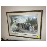 FRAMED AND MATTED PRINT, TITLED SUNDAY MORNING IN