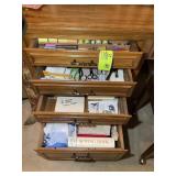 CONTENTS OF DRAWERS ON LEFT OF SEWING CABINET, SCI