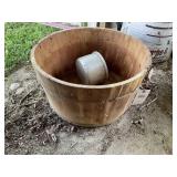 WOODEN WASH TUB BROKEN HANDLE