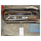 METAL TOOL BOX WITH ASSORTED SOCKETS AND WRENCHES