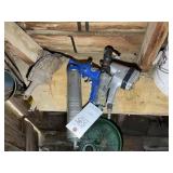GROUP OF AIR TOOLS, GREASE GUN, IMPACT AND RATCHET