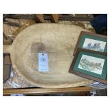 WOODEN CASSEROLE CARRIER AND DOUGH BOWL