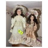 PAIR OF DOLLS, 21 IN AND 26 IN TALL