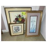 GROUP OF FLORAL PRINTS, 13 IN X 13 IN UP TO 10 IN