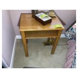 WOODEN SIDE TABLE, 20 IN X 14 IN X 22 IN