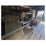 CONTENTS OF FRONT RIGHT OF BUILDING, WOOD STOVE, M