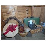 MISCELLANEOUS GROUP INCLUDING, BASKETS, CHEESE BOX
