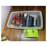GROUP OF VINTAGE TOY CARS AND TRAINS APPEAR TO BE