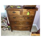 WOODEN FIVE DRAWER CHEST OF DRAWERS 40 IN X 17 IN
