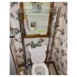 TOILET RACK WITH CONTENTS