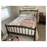 QUEEN SIZE WOODEN BED WITH HEADBOARD, FOOTBOARD, A