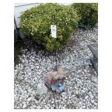 GROUP OF CONCRETE FIGURINES, BOY AND DOG, 11 IN TA