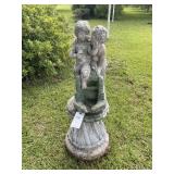 CONCRETE FOUNTAIN WITH BASE, APPROX 40 IN TALL