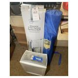 GARMENT RACKS, FOLDING CHAIR, AND STORAGE DRAWER