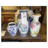 GROUP OF VASES, 7 IN, 12 IN AND 14 IN TALL