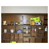 GROUP OF MINIATURE KNICKNACKS ON SHELF, GENERAL ST