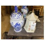 PAIR OF GINGER JARS, 15 IN AND 16 IN TALL