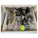 THIRD DRAWER WITH MISC KITCHEN UTENSILS, WHISKS, S