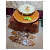 GROUP INCLUDING WOODEN BOX APPROXIMATELY 20 IN WID
