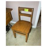 GROUP INCLUDING WOODEN CHAIR AND WOODEN CHILDREN'S