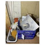 GROUP OF DRYWALL AND MASONRY TOOLS