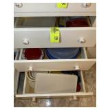 THREE DRAWERS OF MISC PLASTIC STORAGE CONTAINERS