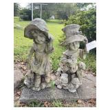 PAIR OF RESIN FIGURINES, 19 IN TALL
