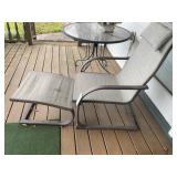 PAIR OF METAL FRAMED WOVEN SEAT PATIO CHAIRS