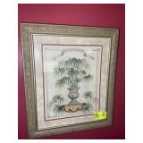 FRAMED DECORATIVE PRINT, 25 IN X 29 IN