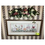FRAMED AND MATTED PRINT, FLORAL THEMED, BY CARMEL