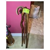 GROUP OF WOOD CANES