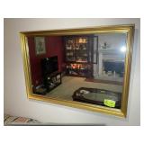 GOLD COLOR FRAMED MIRROR, 46 IN X 32 IN