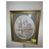 FRAMED AND MATTED PRINT, TITLED HASTINGS HOUSE, 23