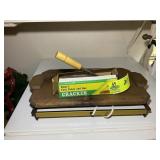GROUP INCLUDING WOODEN CASSEROLE DISH, WARMING TRA