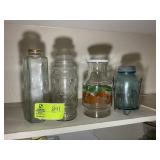 GROUP OF GLASS JARS