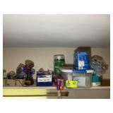 CONTENTS OF SHELF, BLACK AND DECKER DRILL, LIGHT B