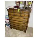 FIVE DRAWER CHEST OF DRAWERS 38 IN X 18 AND 1/2 IN