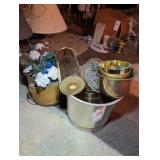 GROUP OF GOLD OR BRASS COLORED PLANTERS