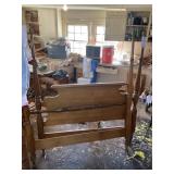 FULL SIZE WOODEN HEADBOARD AND FOOTBOARD