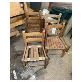 GROUP OF WOODEN KIDS CHAIRS, SOME WITH DAMAGE, 12