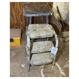 FOLD OUT STEP STOOL AND METAL FRAMED STOOL