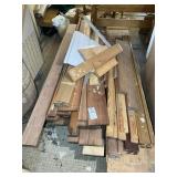 GROUP OF MISC LUMBER ON 4 WHEEL CARTS