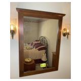 WOOD FRAMED MIRROR, 29 IN X 42.5 IN