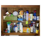 CONTENTS OF CABINETS ABOVE WASHER AND DRYER, CLEAN