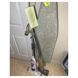 GROUP INCLUDING IRONING BOARD, IRON, AND DUST MOPS