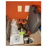 GROUP OF MISC HAND TOOLS, TAPE MEASURE, PLIERS, EL